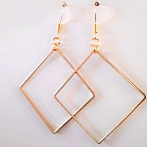 Simply Square Gold Earrings (Large)